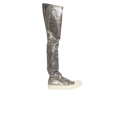 Pre-owned Rick Owens Wmns Concordians Drkshdw High Sock Sneaker 'palladium Milk' | Silver | Women's Size 40