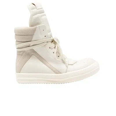 Pre-owned Rick Owens Wmns Pelle Geobasket Scarpe 'dirty Milk Pearl' | White | Women's Size 37