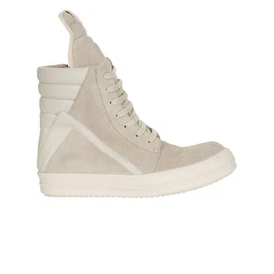 Pre-owned Rick Owens Wmns Pelle Geobasket Scarpe 'pearl Dirty Milk' | White | Women's Size 37