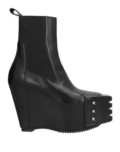 Rick Owens Woman Ankle Boots Black Size 11 Leather