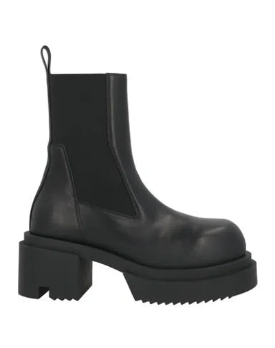 Rick Owens Woman Ankle Boots Black Size 11 Leather