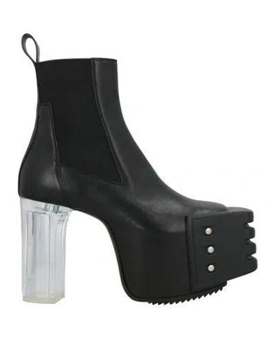Rick Owens Woman Ankle Boots Black Size 7 Leather