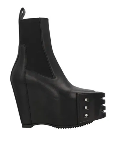 Rick Owens Woman Ankle Boots Black Size 7 Leather