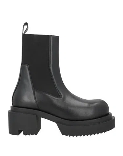 Rick Owens Woman Ankle Boots Black Size 7.5 Leather