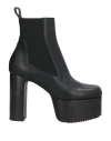 Rick Owens Woman Ankle Boots Black Size 8 Leather In Black