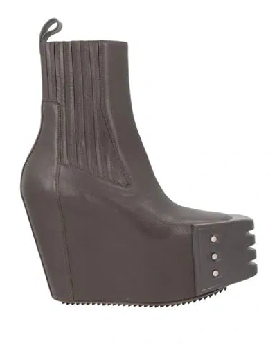 Rick Owens Woman Ankle Boots Chocolate Brown Size 10 Leather