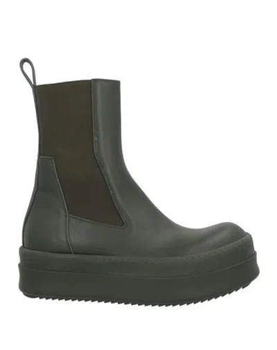 Rick Owens Woman Ankle Boots Dark Green Size 11 Leather
