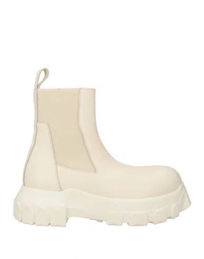 Rick Owens Woman Ankle Boots Ivory Size 7 Leather In Nude