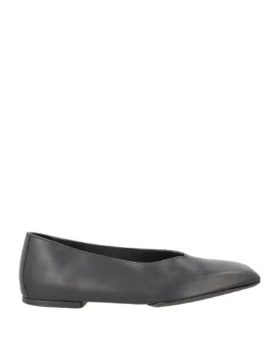Rick Owens Woman Ballet Flats Black Size 8 Leather
