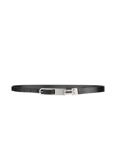 Rick Owens Woman Belt Black Size 32 Bull Skin, Brass