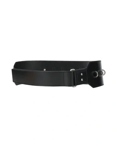 Rick Owens Woman Belt Black Size Onesize Cow Leather, Brass, Cotton