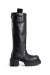 Rick Owens Black Porterville Knee Pull On Bogun Tall Boots In Black