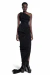 Rick Owens Maxi Abito Monospalla Lido In Black