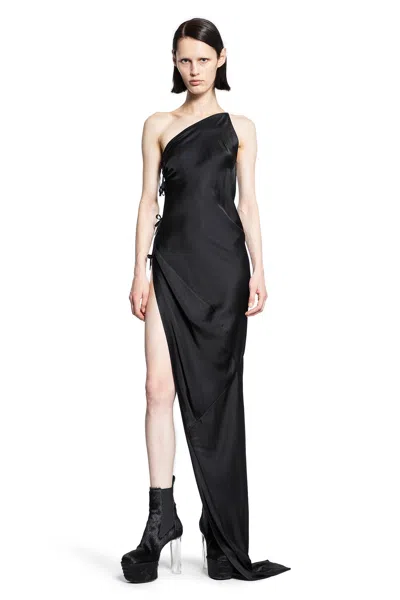 RICK OWENS TACO GOWN IN SILK CHARMEUSE