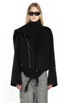 Rick Owens Concordia Cropped Scarf Flight Jacket Clothing In Black