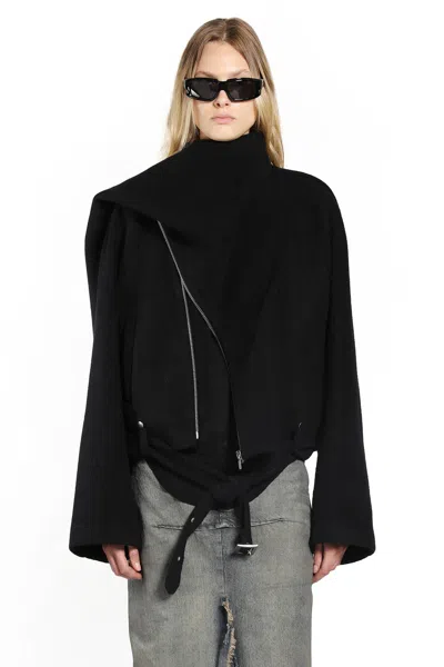 Rick Owens Concordia Cropped Scarf Flight Jacket Clothing In Black