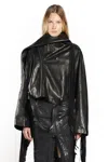 Rick Owens Cropped Scarf Flight Puffer Jackets Black In Black