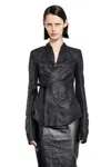Rick Owens Womens Black Wrapped Slim-fit Leather Jacket In Black