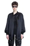 Rick Owens Jumbo Peter Flight Black Bomber Jacket In Virgin Wool Woman In Black