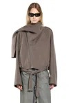 Rick Owens Woman Black Jackets In Gray