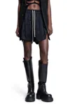 Rick Owens Bermuda Shorts With Elastic Waistband And Side Slits In Black