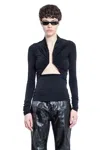 Rick Owens Woman Black T-shirts & Tank Tops In Black