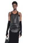 Rick Owens Leather Tank In Black