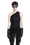 Rick Owens Womens Black Asymmetric Knitted Top In Black