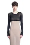 Rick Owens Hollywood Ls Crop T-shirt In Black