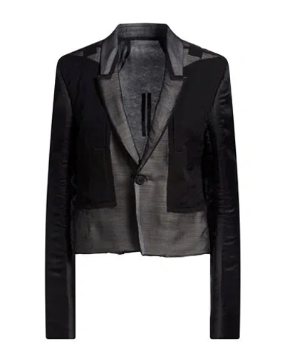 Rick Owens Woman Blazer Black Size 4 Silk