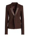 Rick Owens Shawl-lapels Single-breasted Blazer In Brown