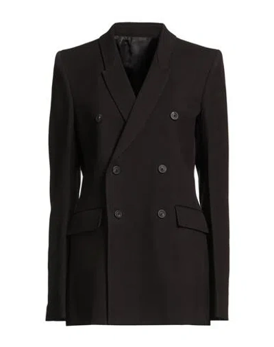 Rick Owens Woman Blazer Dark Brown Size 4 Wool