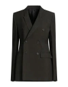 Rick Owens Woman Blazer Dark Green Size 4 Virgin Wool In Black