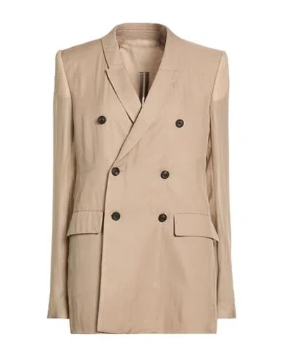 Rick Owens Woman Blazer Light Brown Size 6 Silk In Neutral