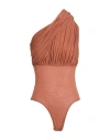 Rick Owens Woman Bodysuit Rust Size 8 Cotton In Red