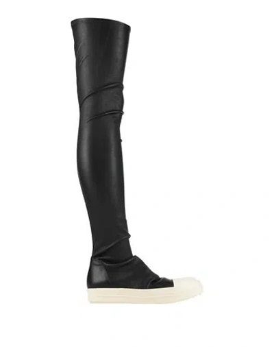 Rick Owens Woman Boot Black Size 11 Leather, Rubber