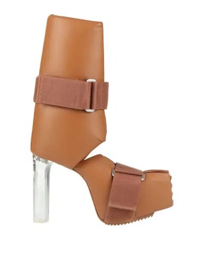 Rick Owens Woman Boot Brown Size 7 Leather