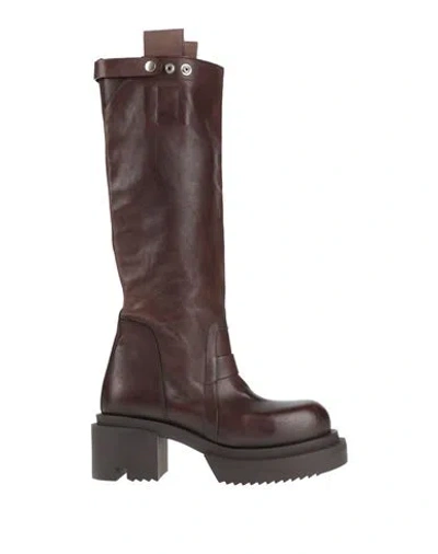 Rick Owens Woman Boot Chocolate Brown Size 6 Leather