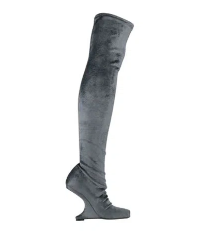 Rick Owens Woman Boot Grey Size 7 Textile Fibers In Gray