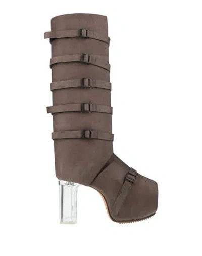 Rick Owens Woman Boot Lead Size 11 Leather In Grey