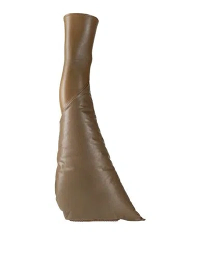 Rick Owens Woman Boot Light Brown Size 7 Lambskin, Cotton, Elastane In Sand