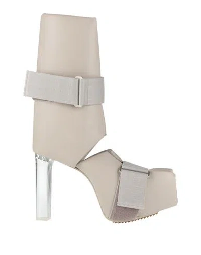 Rick Owens Woman Boot Light Grey Size 8 Leather