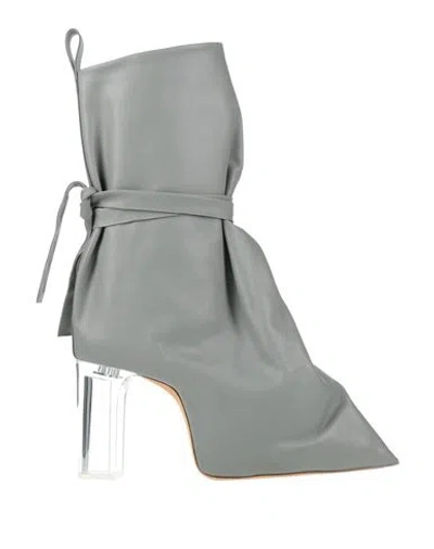 Rick Owens Woman Boot Light Grey Size 9 Leather In Gray