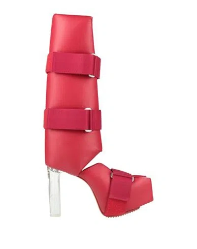 Rick Owens Woman Boot Red Size 8 Leather