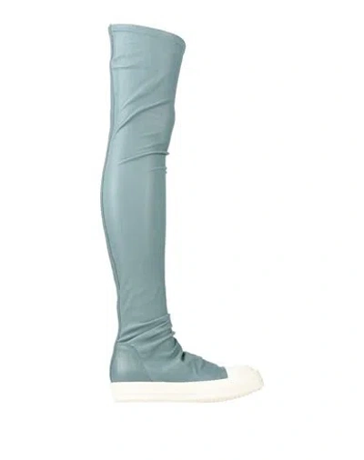 Rick Owens Woman Boot Slate Blue Size 7 Leather, Rubber