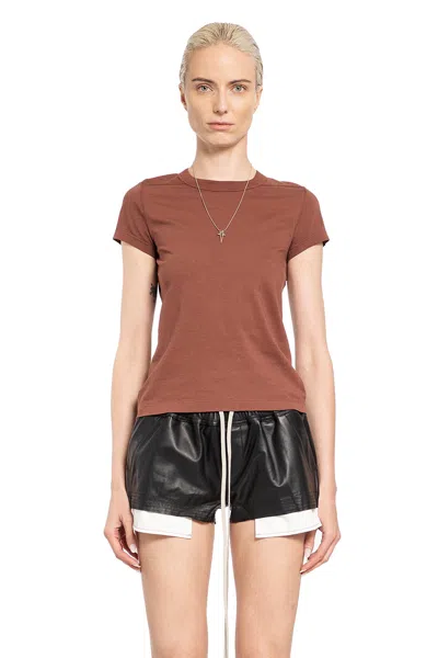 Rick Owens Woman Brown T-shirts & Tank Tops