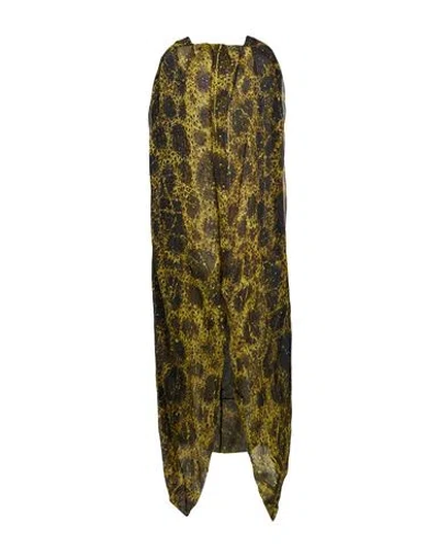 Rick Owens Woman Cape Lime Green Size 4 Silk