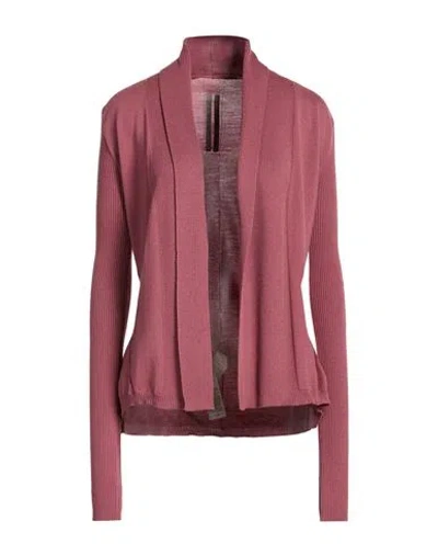 Rick Owens Woman Cardigan Antique Rose Size M Virgin Wool In Pink