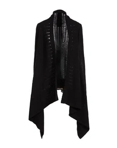 Rick Owens Woman Cardigan Black Size L Virgin Wool, Polyamide