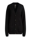 Rick Owens Woman Cardigan Black Size M Virgin Wool In Black